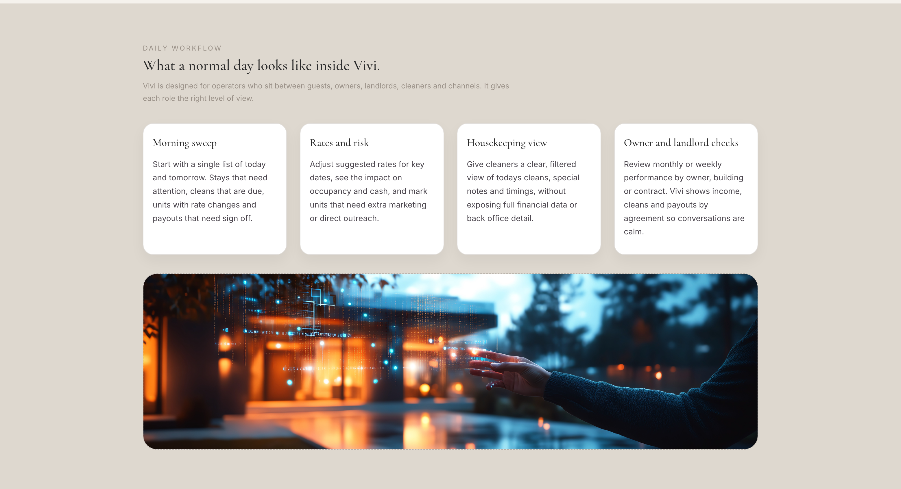 ViviPlatform interface layout