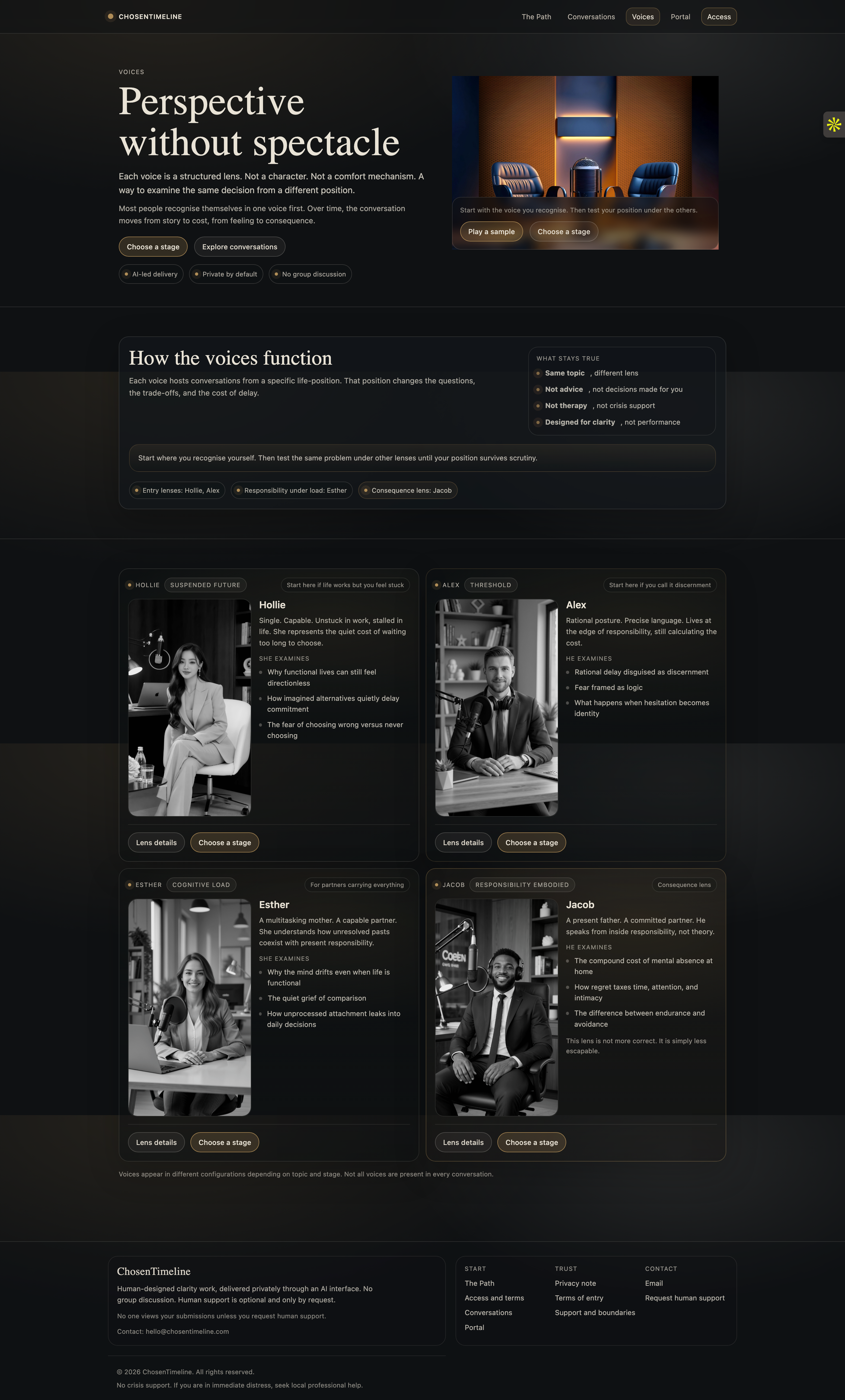 ChosenTimeline framework and guided narrative structure