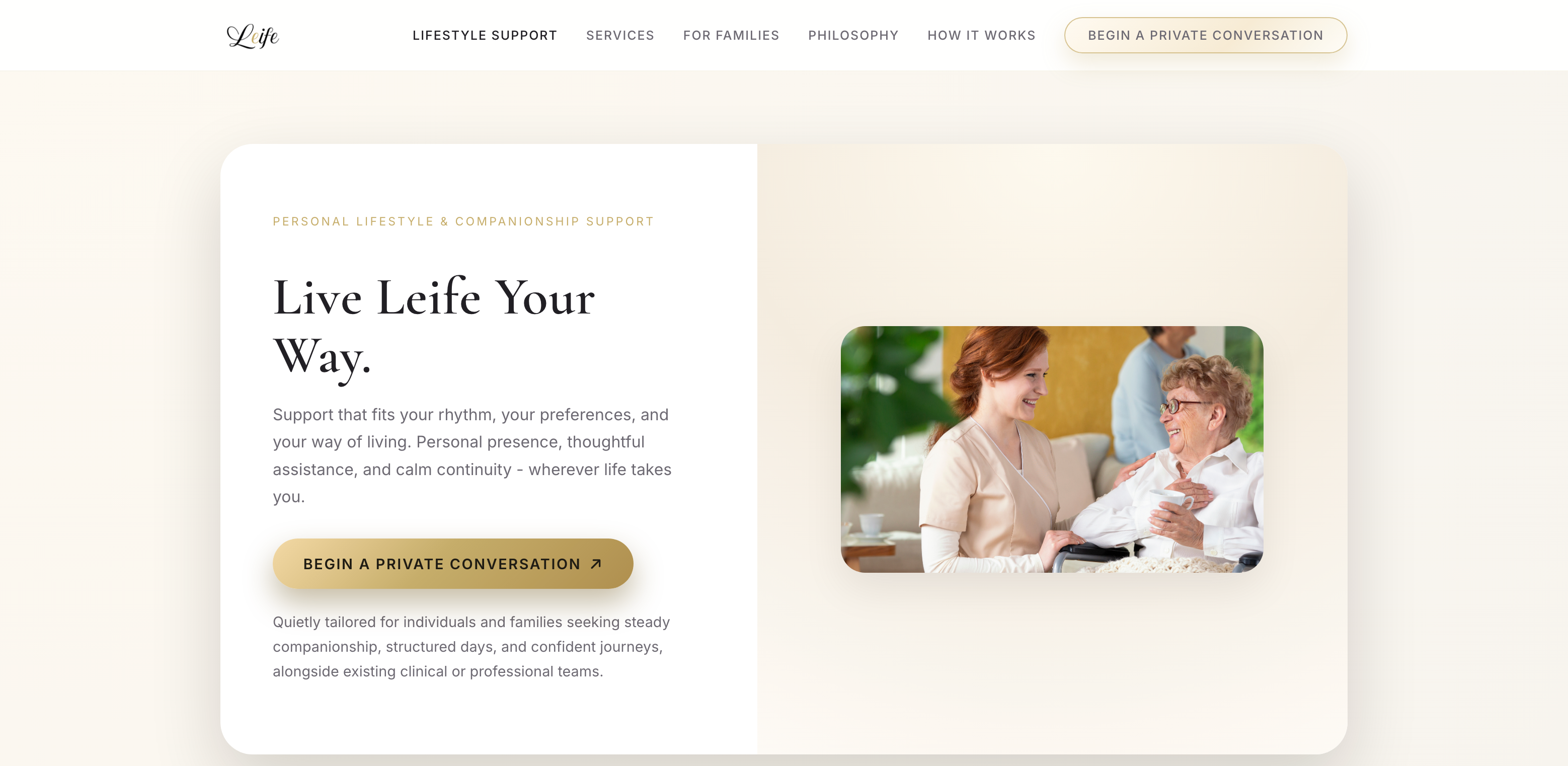 LiveLeife premium lifestyle and care brand website