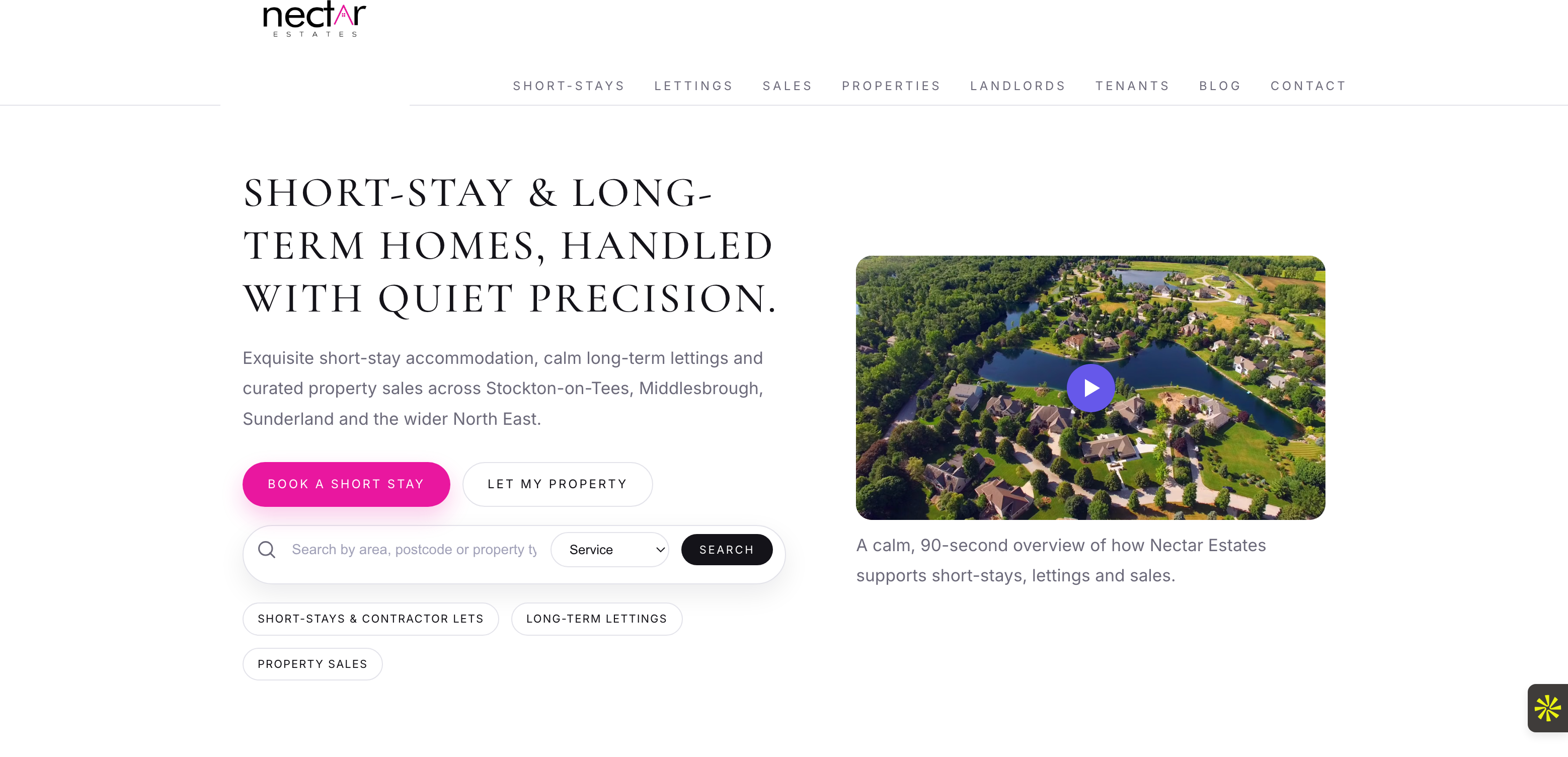 Nectar Estates property website